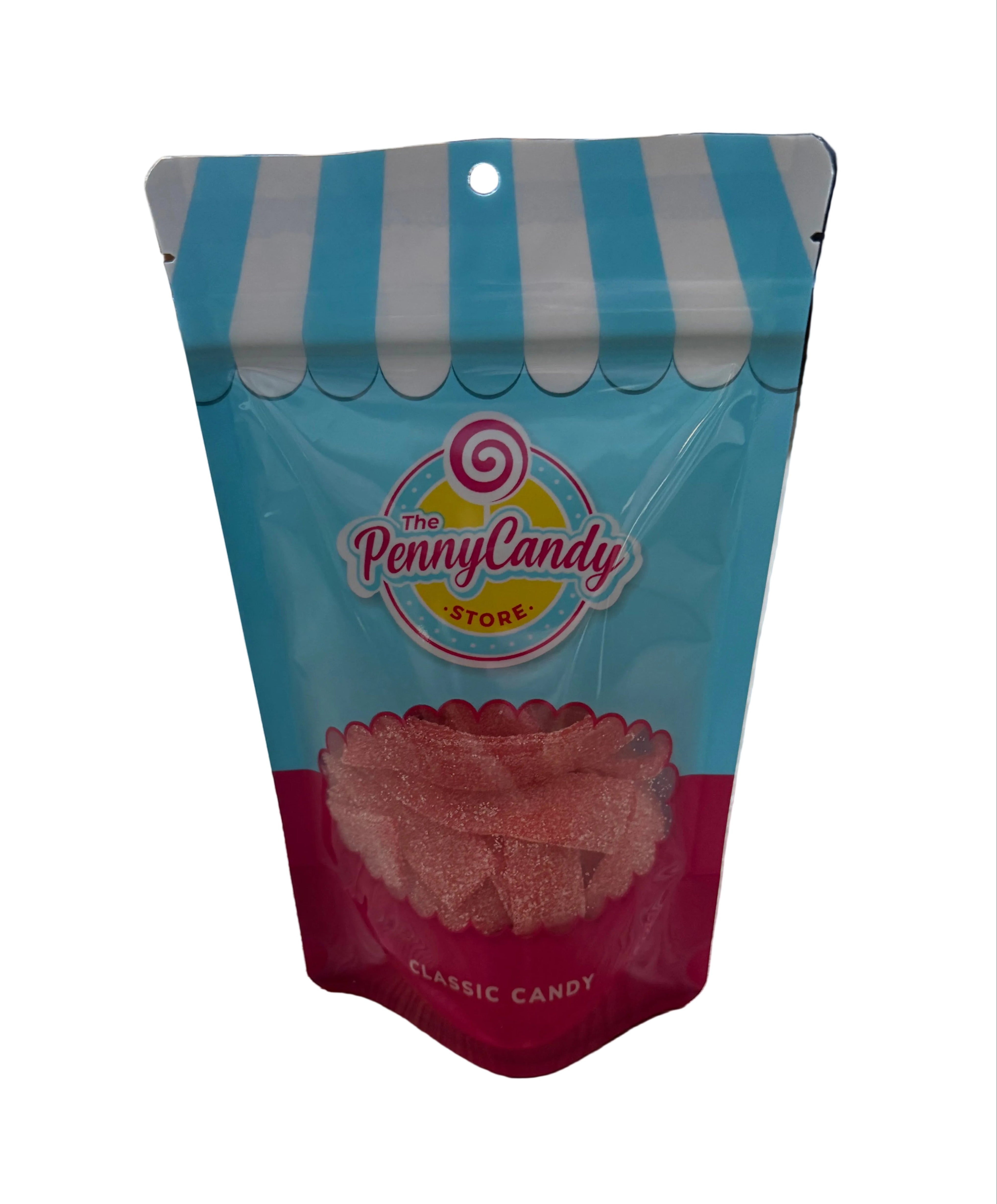 Sour belts strawberry Penny Candy market bags featuring durable canvas tote design available at Be Charmed