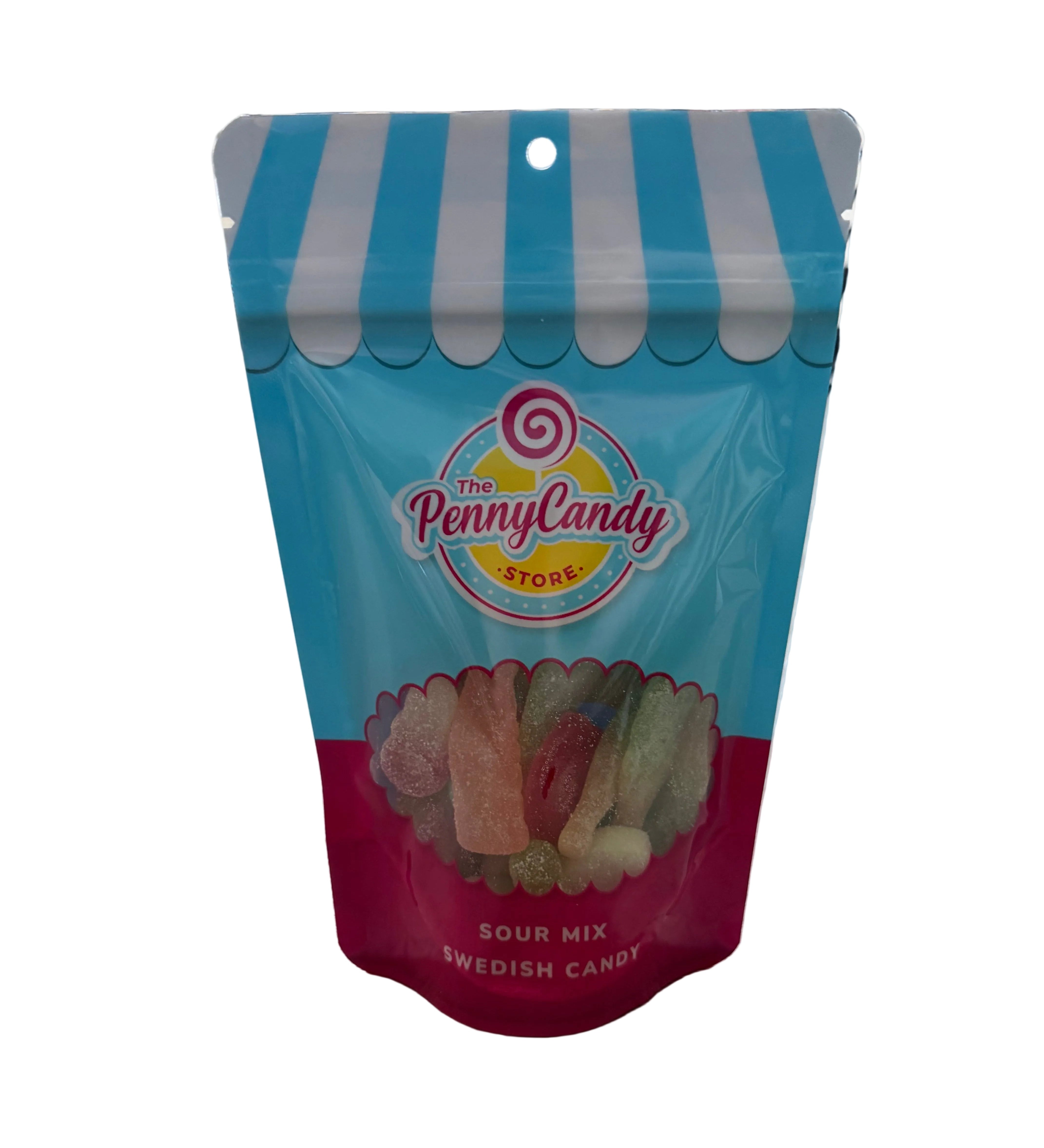 Penny Candy Swedish Sour Bubs Mix featuring chewy, colorful gummy candy pieces available at Be Charmed