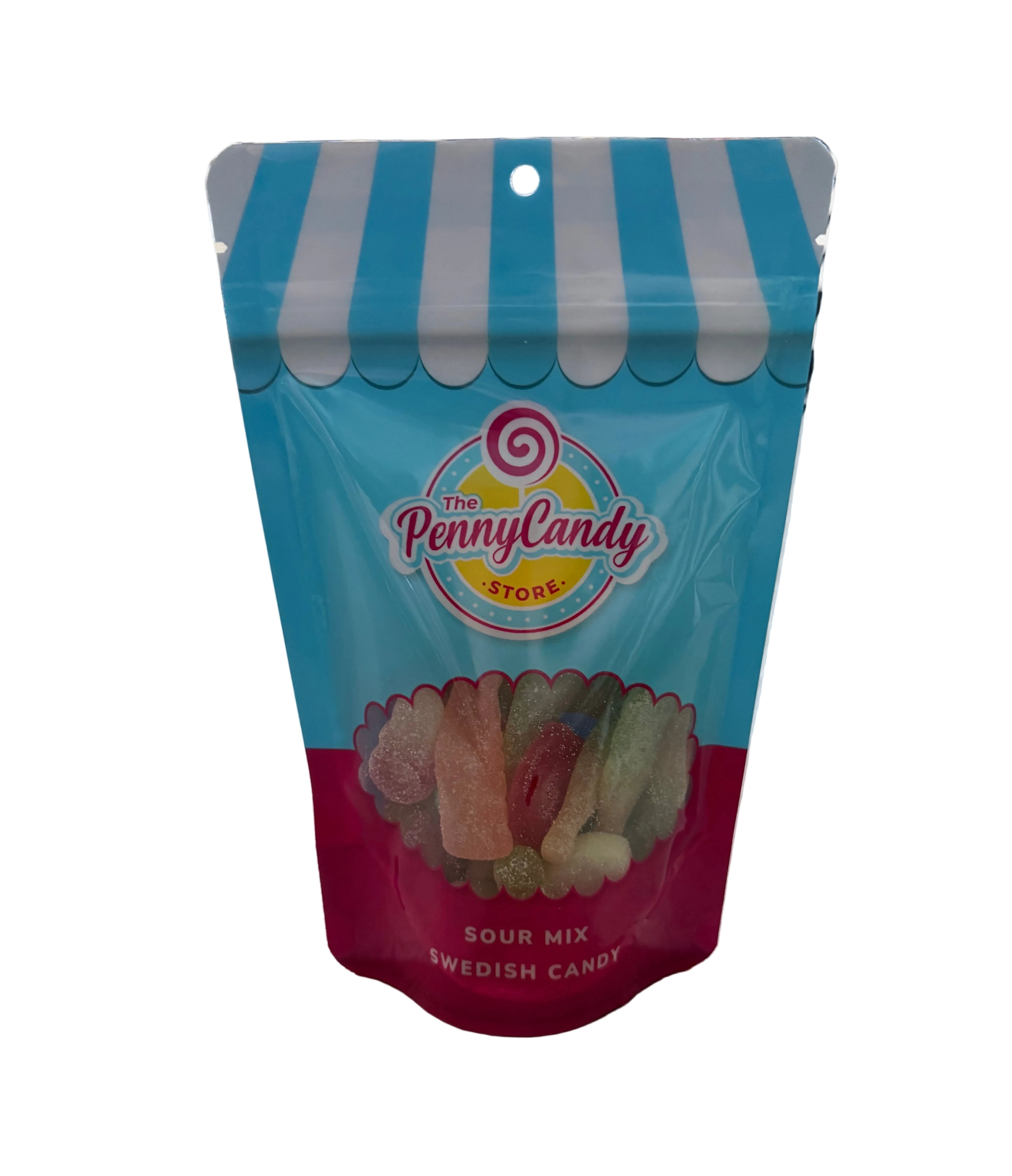 Penny Candy Swedish Sour Bubs Mix featuring chewy, colorful gummy candy pieces available at Be Charmed