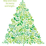 Pictura Christmas Tree Christmas card, festive holiday greeting card featuring a decorated tree available at Be Charmed