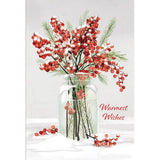 Pictura Holly in Mason Jar Christmas card featuring festive botanical holiday artwork available at Be Charmed