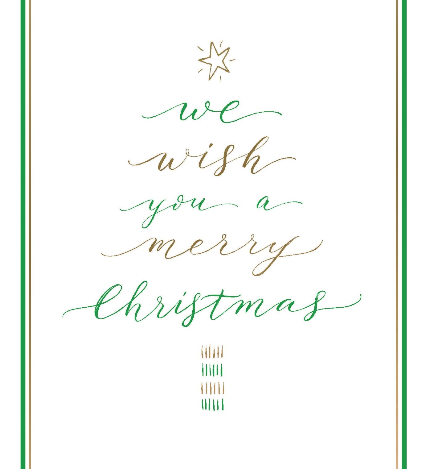 Pictura Christmas Card, Wish You a Merry Christmas, festive holiday greeting card with seasonal artwork available at Be Charmed