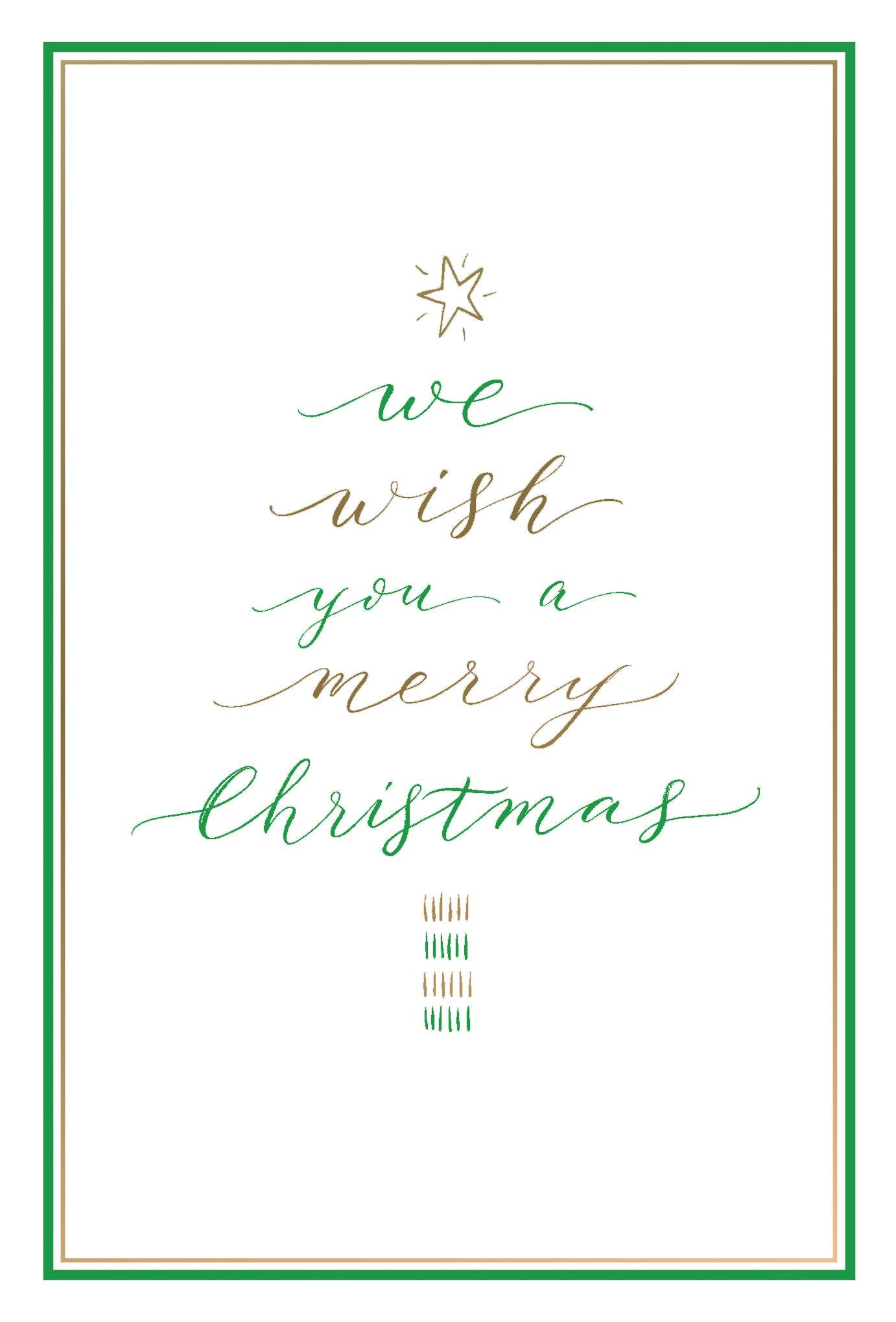 Pictura Christmas Card, Wish You a Merry Christmas, festive holiday greeting card with seasonal artwork available at Be Charmed