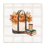 Rustic Marlin 6 x 6 block featuring a Fall Boat Tote design available at Be Charmed