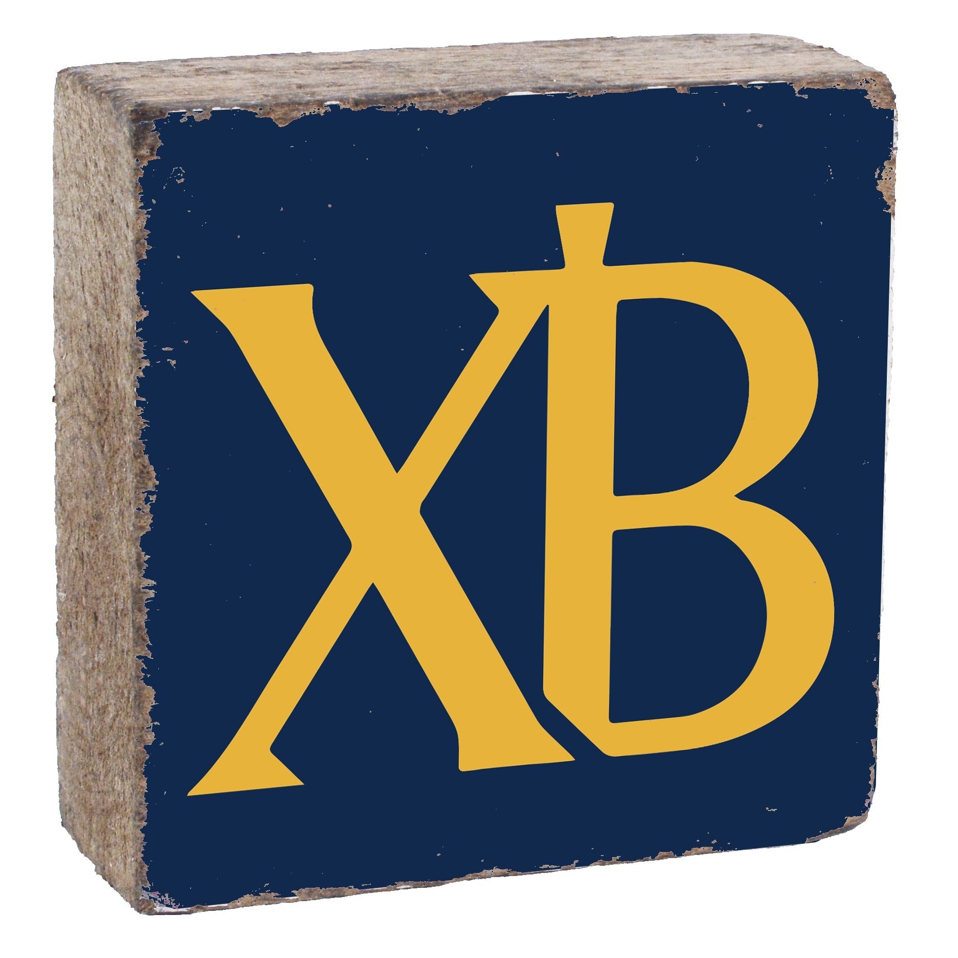 Rustic Marlin Xaverian Brothers 6 x 6 block featuring school spirit branding available at Be Charmed