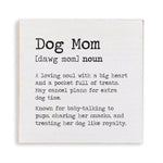 Rustic Marlin Dog Mom magnet featuring a rustic wood design and text, available at Be Charmed