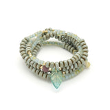 Scout Curated Wears Ceramic Bead Wrap in  renewal/leaf; featuring multi-strand ceramic and metallic bead wrap bracelet available at Be Charmed