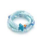 Scout Curated Wears Ceramic Bead Wrap in joy/bluebird; featuring multi-strand ceramic and metallic bead wrap bracelet available at Be Charmed