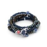 Scout Curated Wears Ceramic Bead Wrap in peace/dove; featuring multi-strand ceramic and metallic bead wrap bracelet available at Be Charmed
