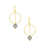 Scout Curated Wears Refined Glass Drop earringsin smoke gold;  featuring elegant glass gemstone charms available at Be Charmed