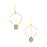 Scout Curated Wears Refined Glass Drop earringsin smoke gold;  featuring elegant glass gemstone charms available at Be Charmed