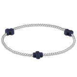 Signature Cross 2mm Sterling Bracelet in navy available at Be Charmed