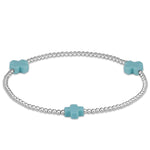 Signature Cross 2mm Sterling Bracelet in turquoise available at Be Charmed