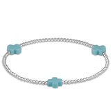 Signature Cross 2mm Sterling Bracelet in turquoise available at Be Charmed
