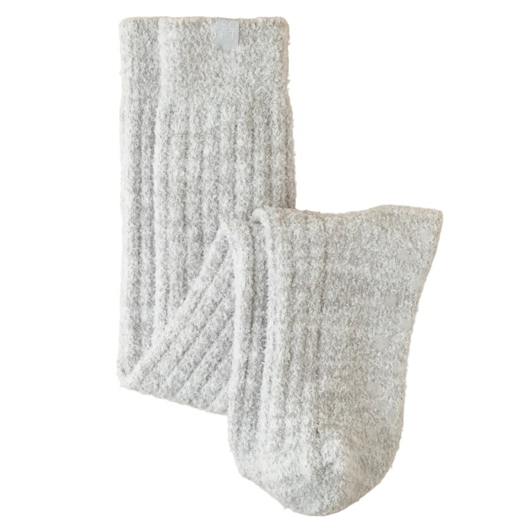 Softies Socks Marshmallow Slouch in heather grey available at Be Charmed