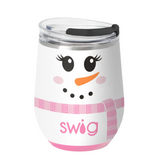 Ms Frost Swig holiday stemless wine cup featuring a festive seasonal pattern available at Be Charmed