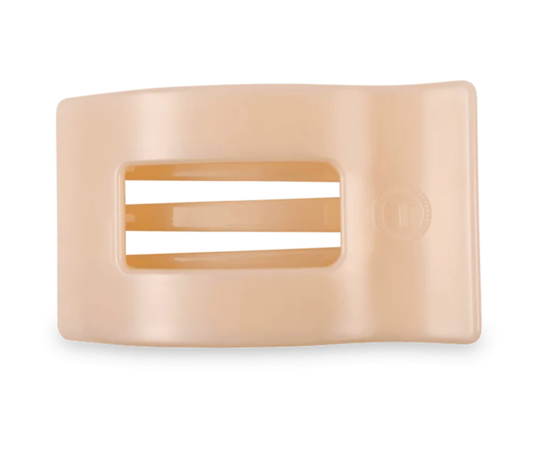 Teleties - Flat Rectangle Hair Clip in almond beige available at Be Charmed