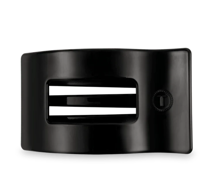 Teleties - Flat Rectangle Hair Clip in jet black available at Be Charmed