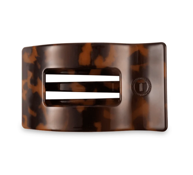 Teleties - Flat Rectangle Hair Clip in tortoise available at Be Charmed