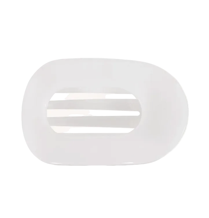 Teleties Flat Square Clip in coc0nut white available at Be Charmed