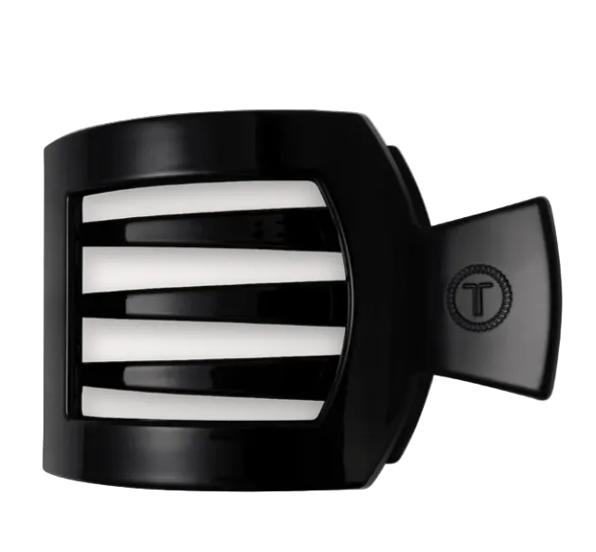 Teleties Flat Square Clip in jet black available at Be Charmed