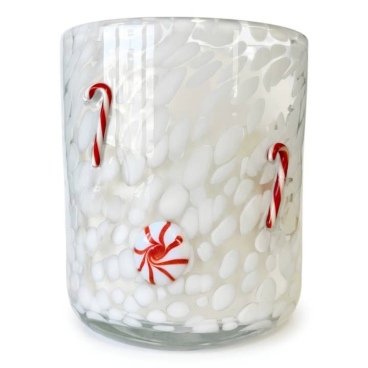 The Peppermint & Candycane SOi Co Holiday Icon Candle featuring a festive seasonal jar and poured wax design available at Be Charmed