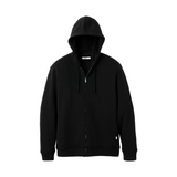 A black UGG men's hoodie with a fleece lining, featuring a hood and ribbed hem. Available at Be Charmed