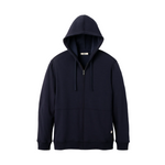 A navy UGG men's hoodie with a fleece lining, featuring a hood and ribbed hem. Available at Be Charmed