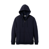 A navy UGG men's hoodie with a fleece lining, featuring a hood and ribbed hem. Available at Be Charmed