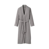 A long-sleeved UGG gray wrap robe with a matching waist tie belt, displayed on a clean, solid off-white background. Available at Be Charmed