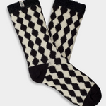UGG Women's Rib Knit Slouchy Quarter Socks in black/plaster available at Be Charmed.