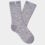 UGG Women's Rib Knit Slouchy Quarter Socks in cloudy gray zebra available at Be Charmed.