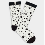 UGG Women's Rib Knit Slouchy Quarter Socks with moons and stars available at Be Charmed.