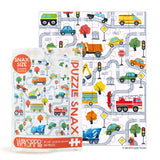 Trucks and Transportation 48 Piece Puzzle Snax by WerkShoppe featuring a vibrant graphic design of playful snack illustrations. Available at Be Charmed