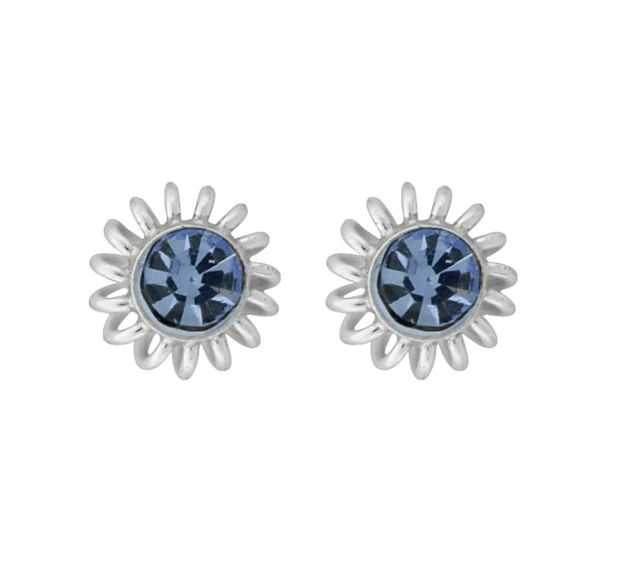 Wheeler Sapphire Sun Sterling Silver Earrings available at Be Charmed