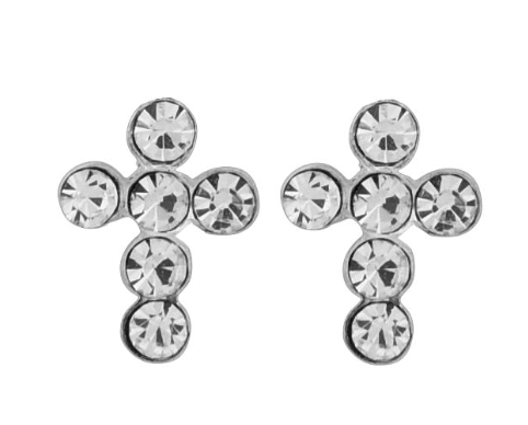 Wheeler Sterling Silver Crystal Cross Earrings available at Be Charmed