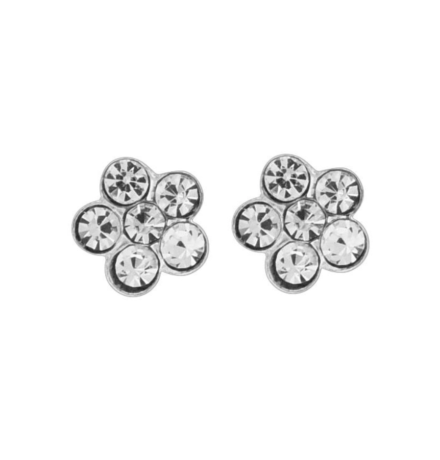 Wheeler Sterling Silver Crystal Flower Earrings available at Be Charmed