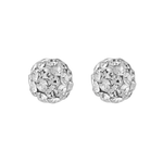 A pair of round Wheeler sterling silver earrings with an inset of crystal stones. Available at Be Charmed