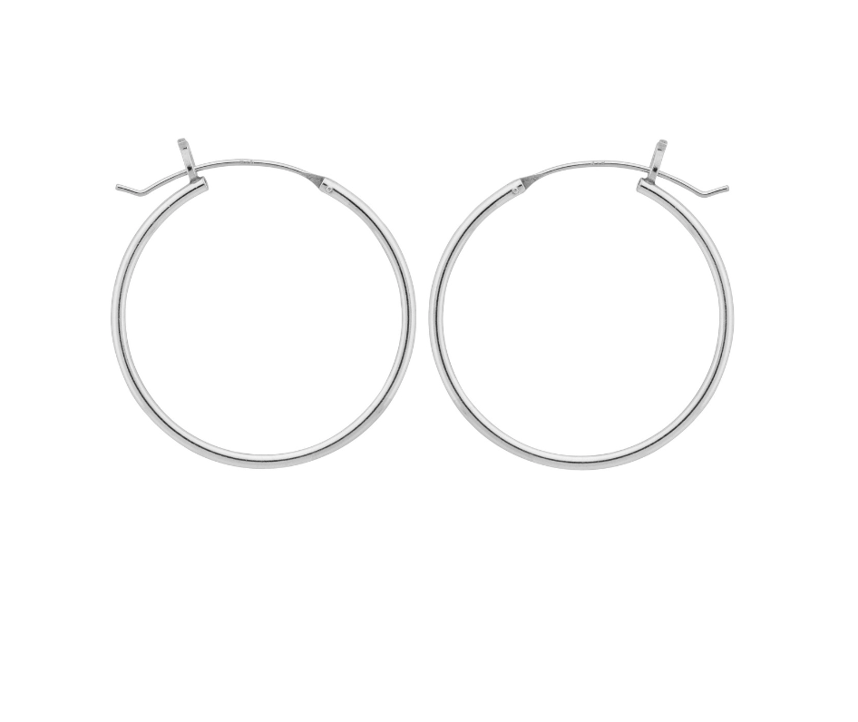 Sterling Silver .70" Hoop Earrings available at Be Charmed