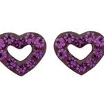 Wheeler Sterling Silver Purple Crystal Heart Studs available at Be Charmed