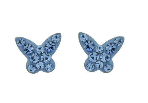 Sterling Silver Sapphire Butterfly Studs available at Be Charmed