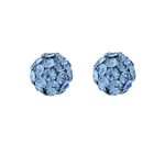 A pair of Wheeler sterling silver earrings with round sapphire accents. Available at Be Charmed