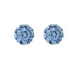A pair of Wheeler sterling silver earrings with round sapphire accents. Available at Be Charmed