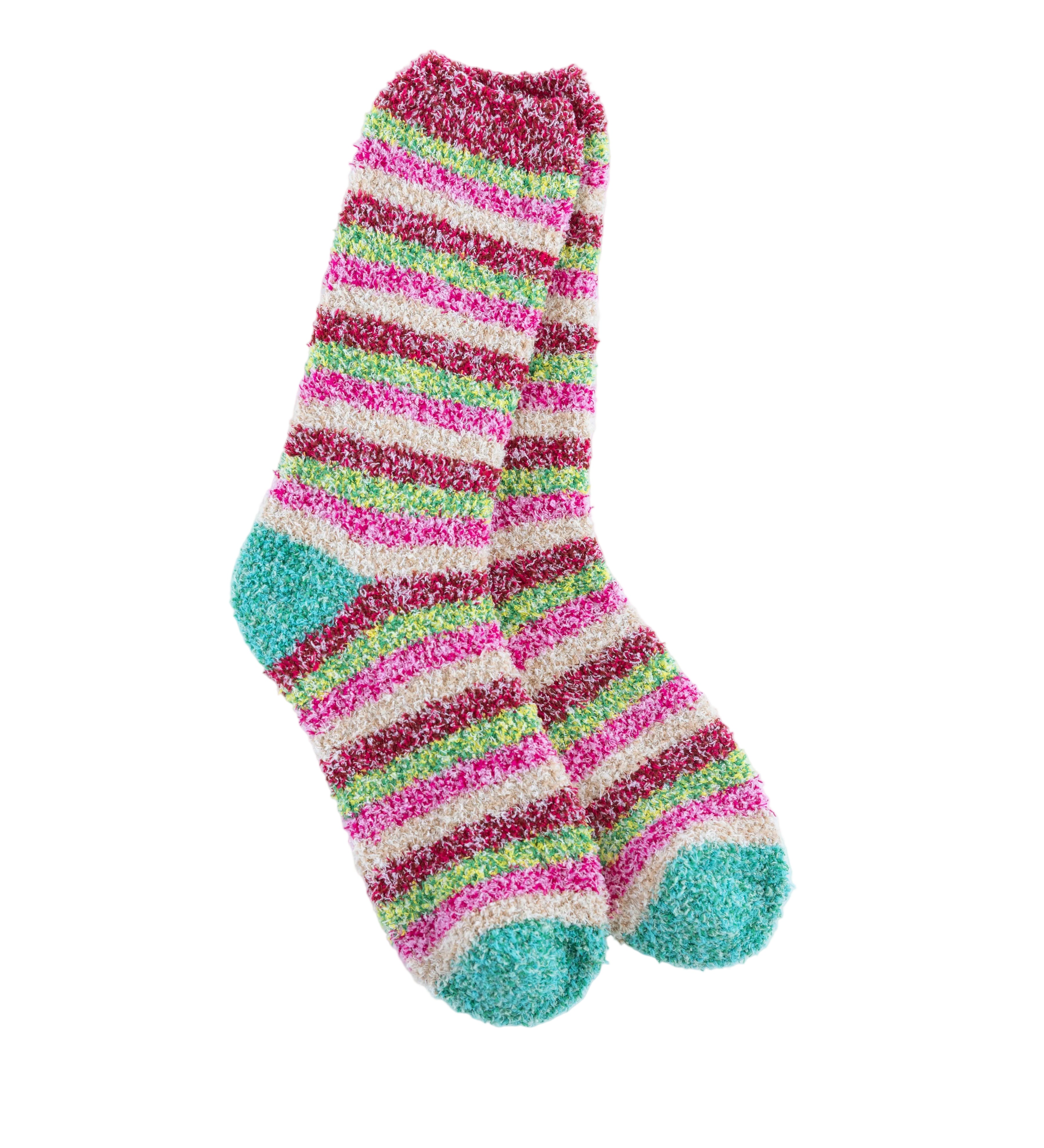 World's Softest Colorful striped socks on a white background. Available at Be Charmed