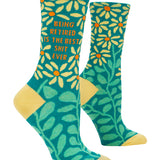 Blue Q crew socks, Retired is Best Shit, featuring a humorous graphic design and bold typography, available at Be Charmed