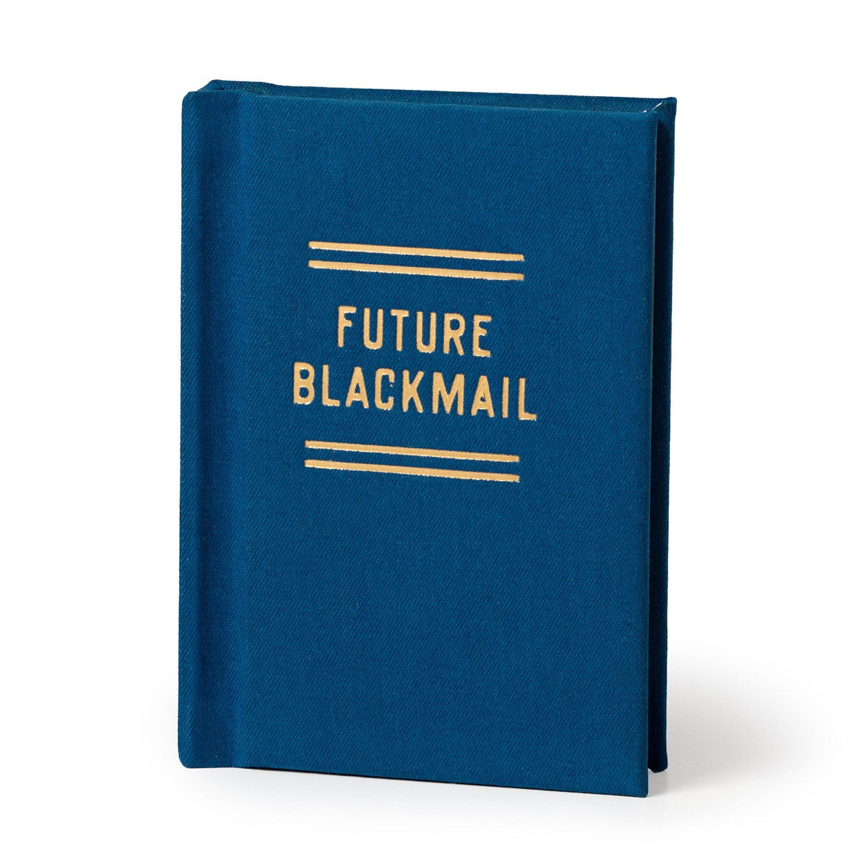 Brass Monkey Tiny Diary, extra-small hardcover journal with a foil-stamped future blackmail felt cover, available at Be Charmed