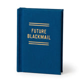 Brass Monkey Tiny Diary, extra-small hardcover journal with a foil-stamped future blackmail felt cover, available at Be Charmed