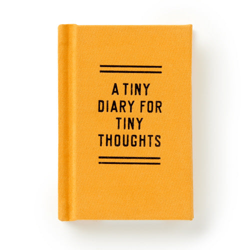 Brass Monkey Tiny Diary, extra-small hardcover journal with a foil-stamped Tiny Thoughts felt cover, available at Be Charmed