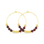 Amanda Blu Garnet Beaded Hoop Earrings