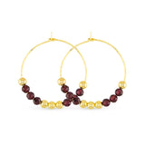 Amanda Blu Garnet Beaded Hoop Earrings